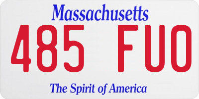 MA license plate 485FU0