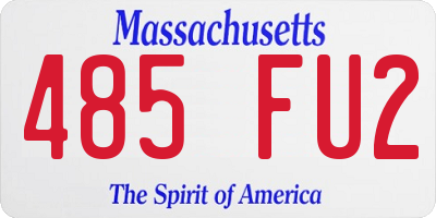 MA license plate 485FU2