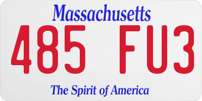 MA license plate 485FU3