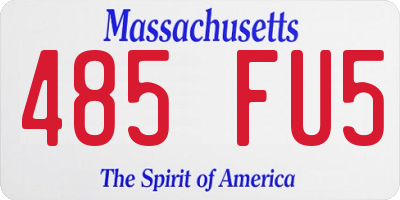 MA license plate 485FU5
