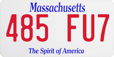 MA license plate 485FU7