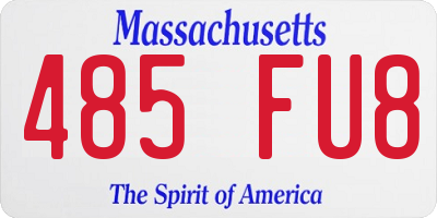 MA license plate 485FU8