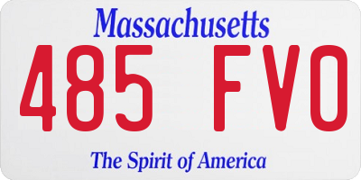 MA license plate 485FV0