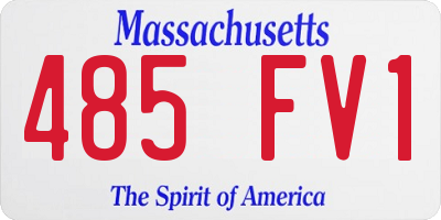 MA license plate 485FV1