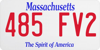 MA license plate 485FV2