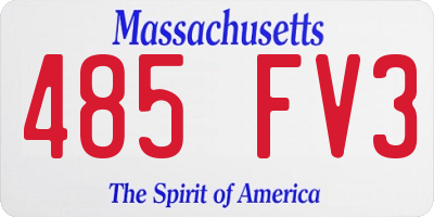 MA license plate 485FV3