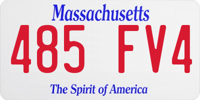 MA license plate 485FV4