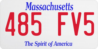 MA license plate 485FV5