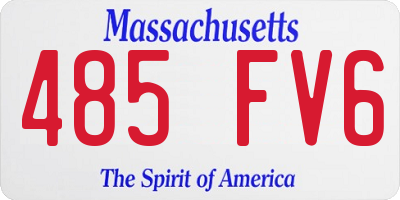 MA license plate 485FV6