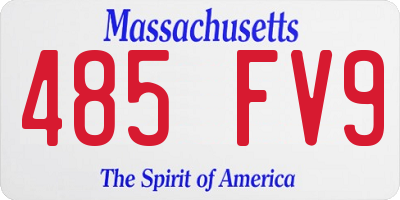 MA license plate 485FV9