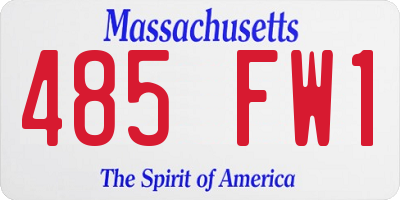 MA license plate 485FW1