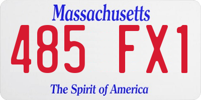 MA license plate 485FX1