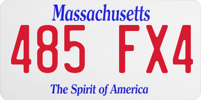 MA license plate 485FX4