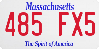 MA license plate 485FX5