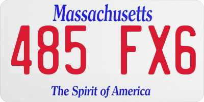 MA license plate 485FX6