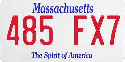MA license plate 485FX7