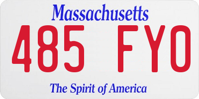 MA license plate 485FY0