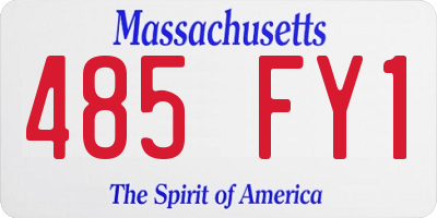 MA license plate 485FY1