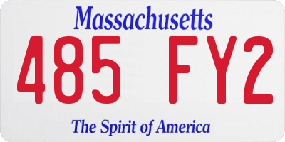 MA license plate 485FY2