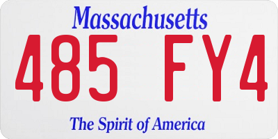 MA license plate 485FY4
