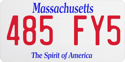 MA license plate 485FY5