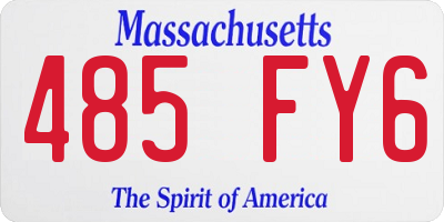 MA license plate 485FY6