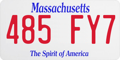 MA license plate 485FY7
