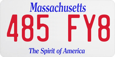 MA license plate 485FY8