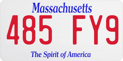 MA license plate 485FY9