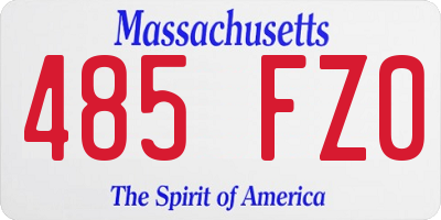MA license plate 485FZ0