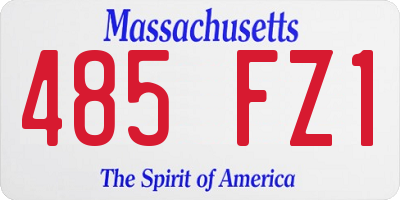 MA license plate 485FZ1