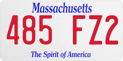 MA license plate 485FZ2