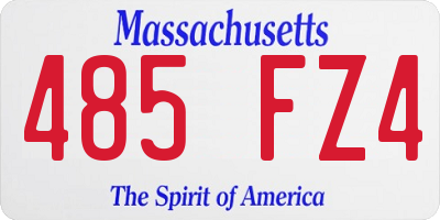 MA license plate 485FZ4