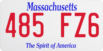 MA license plate 485FZ6