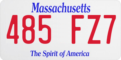 MA license plate 485FZ7