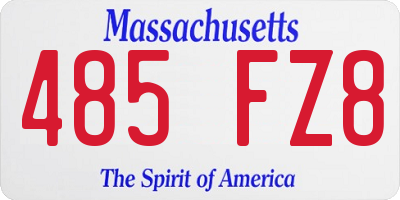 MA license plate 485FZ8