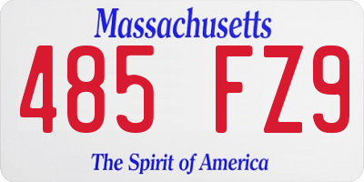 MA license plate 485FZ9