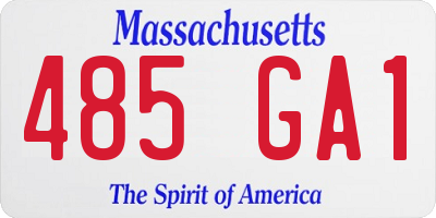 MA license plate 485GA1