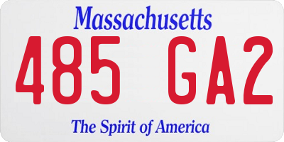 MA license plate 485GA2