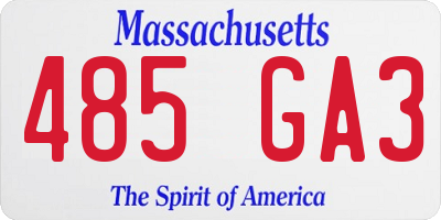 MA license plate 485GA3
