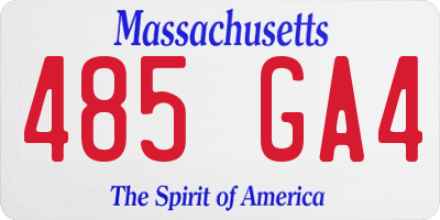 MA license plate 485GA4