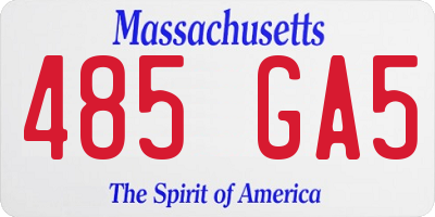 MA license plate 485GA5