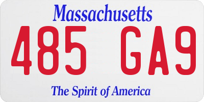 MA license plate 485GA9