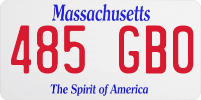 MA license plate 485GB0