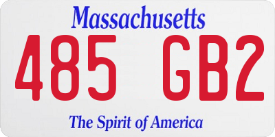 MA license plate 485GB2