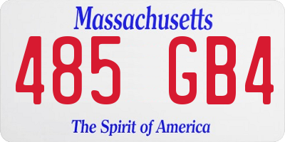 MA license plate 485GB4