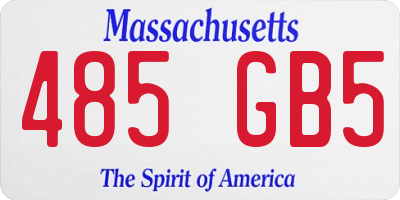 MA license plate 485GB5