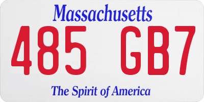 MA license plate 485GB7