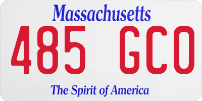 MA license plate 485GC0