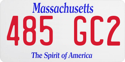 MA license plate 485GC2